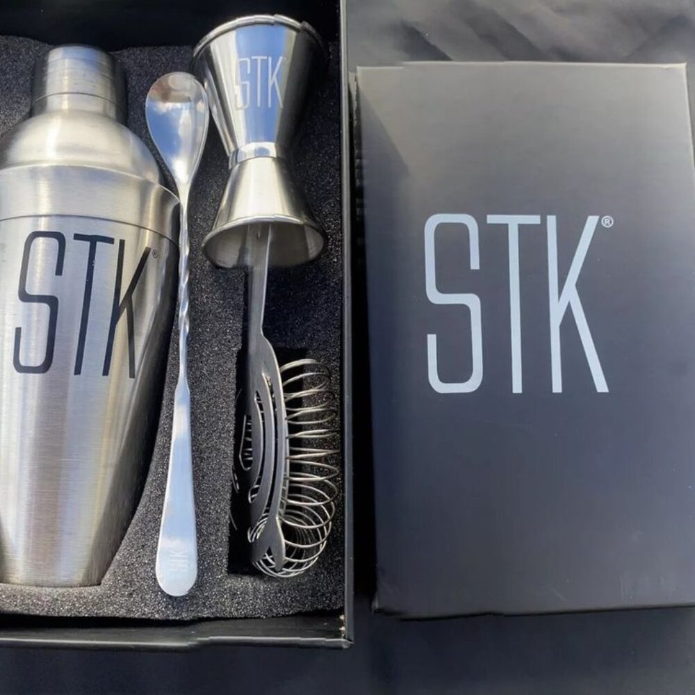 STK Steakhouse Promo 5 Piece Entertaining Gunmetal Shaker Set New inOriginal Box
